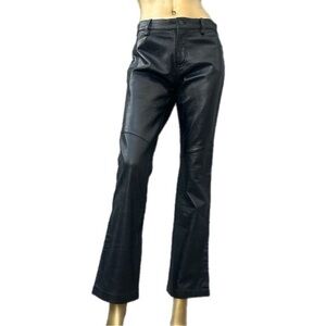 GAP Genuine Leather Bootcut Pants Black Size 6 Y2K Vintage